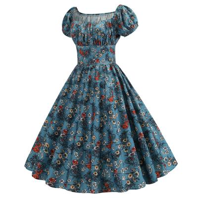 China 2019 Anti-Wrinkle New Arrival Women's Vintage 1950s V Rock Dress Cocktail Dress With Short Sleeve XXL for sale