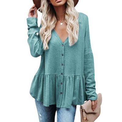 China 2021 viable autumn and winter fashion women's mid-length straight solid long-sleeved cardigan irregular edge cardigan tops for sale