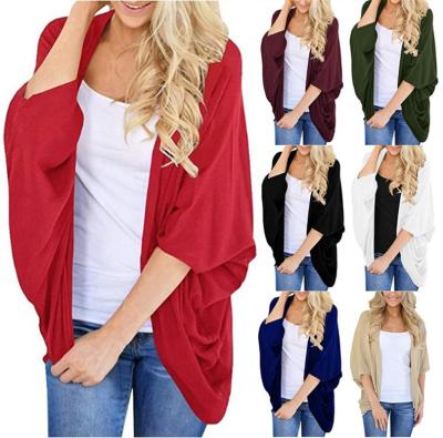 China 2019 autumn bat sleeve hot spring solid color loose anti-shrink cardigan for ladies for sale