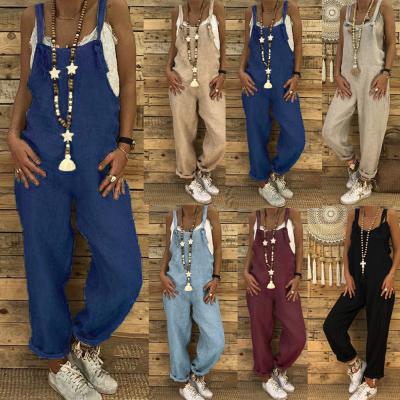 China Breathable 2021 Wholesale Women One Piece Fashion Loose Casual Plus Size Jumpsuit for sale