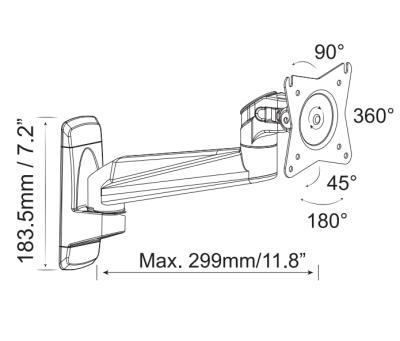 China Durable Multifunction Retractable Computer Monitor TV Wall Mount Rotating Bracket VM-AE11W for sale