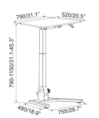 China Single (Height) Adjustable Mobile Computer Desk Lifting Mobile Conference Table Lifting Computer Desk VM-FD09 for sale