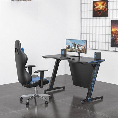 China Foldable Home Gaming Computer Desk LED Desk Light Large Size Learning Desktop Computer Game Table for sale