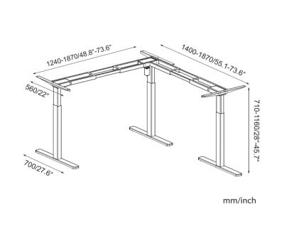 China L-Shaped Office Computer Desk Survey (Height) Height Adjustable Adjustable Computer Workstation for sale