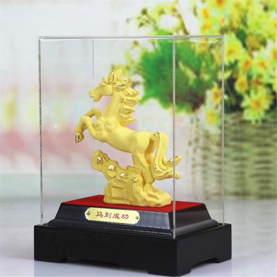 China China Golden Horse Statue For Office Gold Gift Horse Craft Office Gift Metal Gold Plated Gold Crafts for sale