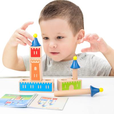 China Construction Toy Castle Building Blocks Educational Toys Children Variety Puzzle Wooden Parent-child Interactive Desktop Game for sale