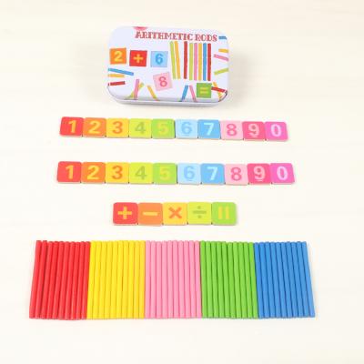 China 100% Eco-friendly Wooden Colorful Bamboo Numbers Counting Stick Baby Toy For Kids Learning Math for sale