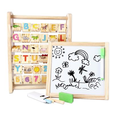 China Eco-friendly New Style Multifunctional Wooden Drawing Board First Educational Children Painting Board for sale