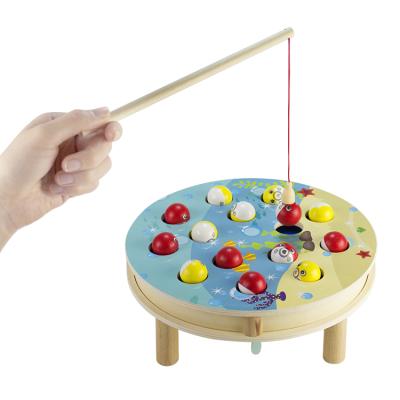 China All Fish Roll With Music Wooden Game Toys Magnet Toddler Montessori Games Children 3d Magnetic Fishing Toy Children for sale