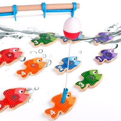 China Eductional Toys Hot Selling Cheap Custom Magnetic Fishing Game Wooden Toy Sets For Children for sale