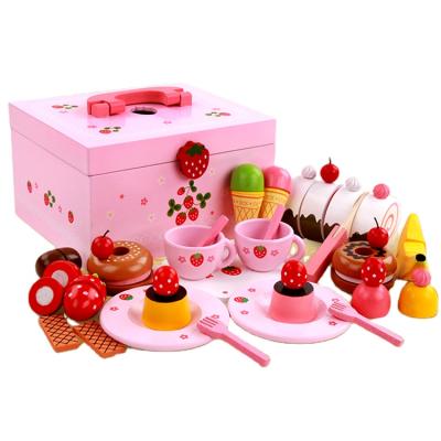 China Gift/Educational Food Play Cooking Games Afternoon Sparkle Kitchen Pretend Play Food Cutting Fruit Toy for sale