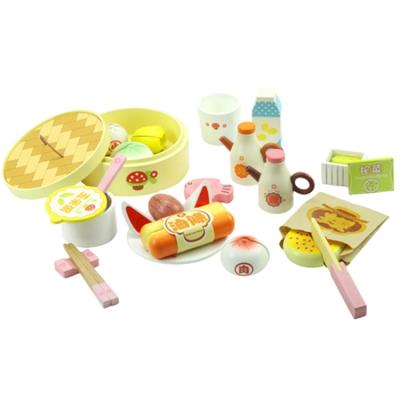 China Wooden Fast Food Game Set Wooden Educational Pretend Play Cutting Fruit Toy For Kids for sale