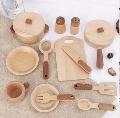 China Custom Wooden Toys Kitchen Helper Early Childhood Educational Kids Montessori Toys Teaching Aid Custom Baby Kids Wooden Diy Kitchen Toys for sale