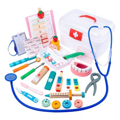 China Toy Simulation Medical Box Wooden Educational Toy Pretend Play Doctor Educational Toys for Children for sale