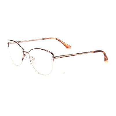 China Optical Glasses Frame High Quality Semi-Rim Frame Non-Slip Temples Spring Hinge Optical Glass Couturier for sale