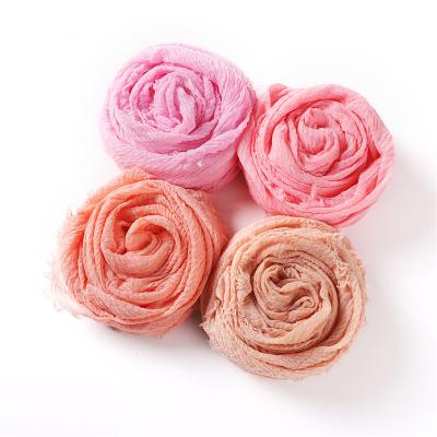 China Wholesale P-healthy bubble polyester monochrome scarves pleated shawl scarves fashion women muslim hijabs for sale