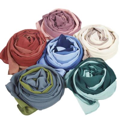 China Wholesale P-Healthy Newest Design Women Hijabs 2021 Ombre Pearl Chiffon Scarves Fashionable Muslim Shawl Scarves for sale