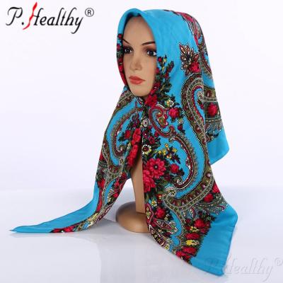 China Fashion Women Printed Wholesale P-healthy Muffler Printed Acrylic Muslim Scarf for sale