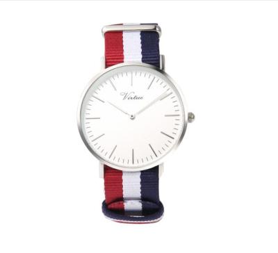 China Good sales of water resistant alloy watch case with fashionable nylon strap quartz wristwatch for sale