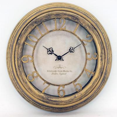 China Large Round Antique Gold Wall Clock Porcelain CREATIVE for sale