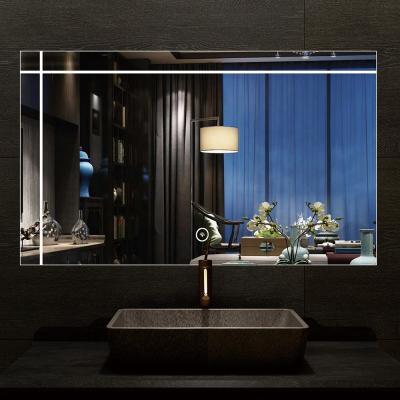 China 2021 Bright Funky Hotel Bathroom Touch Screen Led Mirrors for sale