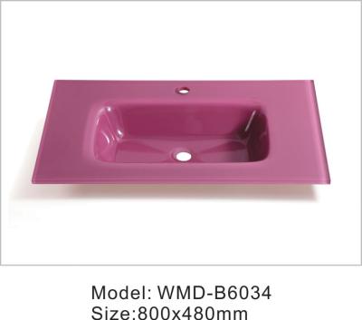 China Smooth Anti Dust Countertop Basin Or Bathroom Vanity With Tempered Glass Basin for sale