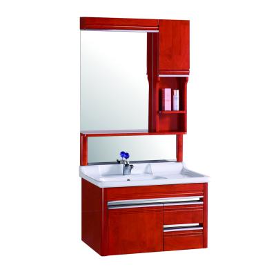 China Float Modern Bathroom Wooden Mirror Cabinet for sale