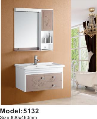 China Modern Fashion Wash Basin Cabinet PVC Glass Cabinet for sale