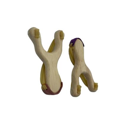 China High speed game outdoor shooting wooden smooth and do not hurt the hands rubber slingshot for sale