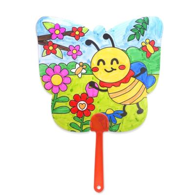 China Many Styles For Sale QINGTANG Toys Children Painting DIY Preschool Drawing Set DIY Painting Blank Paper Fan for sale