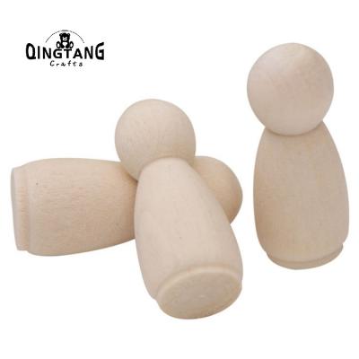 China China Wooden People Toys Peg People Natural Color Wooden Peg Doll for sale