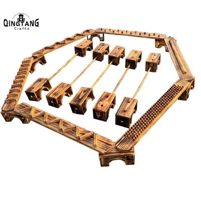 China Outdoor Public Outdoor Gym Toys Wooden Balance Beam Playground Playground Obstacle Course For Kids for sale