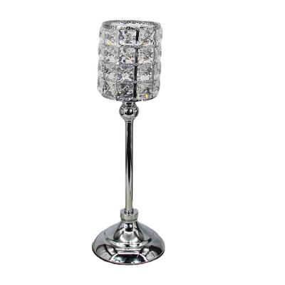 China Weeding Silver Crystal Home Romantic Hotel Decoration Candlelight Dinner Table Candlestick Ornaments Set of 3 for sale