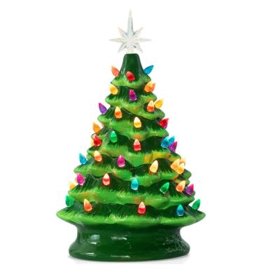 China Christamas Decoration Ready To Ship Plug-in Led Lantern With American Standard UL Ceramic Green Christmas Tree Light Rope For Christmas Decoration for sale