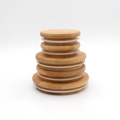 China Jars A Variety Of Natural Color Decorative Bamboo Lids For Cup Jars, Cup Cover, Drinks Glass Wood Cup Jar Lids for sale