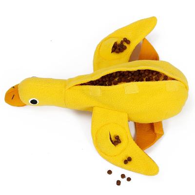 China New Design Sustainable Accessories For Pet Nose Dog Toys IQ Treat Food Dispensing Duck Pet Toy Plush Toy for sale