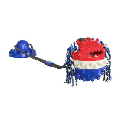 China Interactive Dog Bite Training Viable Dog Games With Suction Cup, Interactive Toy Play Active Dog Rolling Ball With Sound for sale