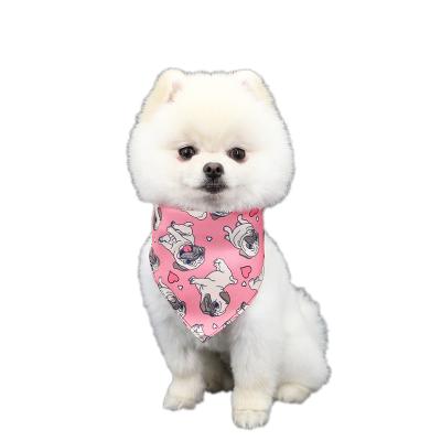 China Wholesale Soft Printed 100% Cotton Dog Bandana Scarf Double Layer Dog Bandana Dog Scarf for sale