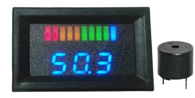 China battery gauge with buzzer 10 Bar LED Digital Battery Discharge Indicator for electric LSV NSV golf carts 12V up to 100V for sale