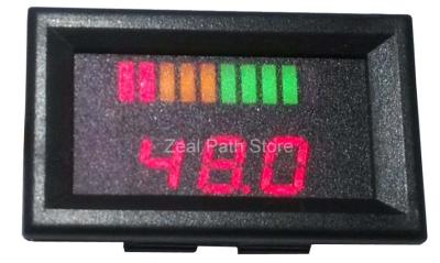 China battery gauge dual LED line Digital Battery Discharge Indicator for electric LSV NSV golf carts 12V up to 200V for sale