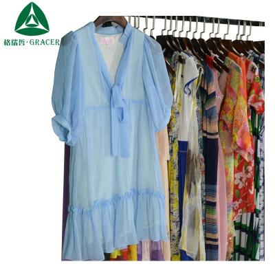 China High grade second hand clothes fashionable ladies silk dress import used clothes ladies second hand clothes for Pakistan for sale