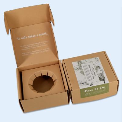 China Recycled Eco Friendly Materials Foldable E-flute Recycle Paper Candle Gift Box Printing Packaging Service for sale