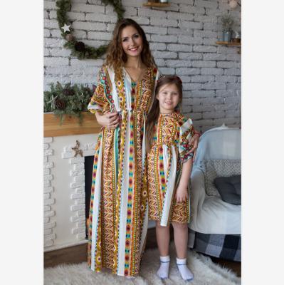 China Mom and Me Causal Breathable Summer Beach Dress Mom and Daughter Matching Outfits for sale