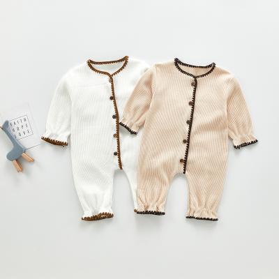 China new design 95%cotton soft cotton long sleeve unisex baby clothes romper for sale