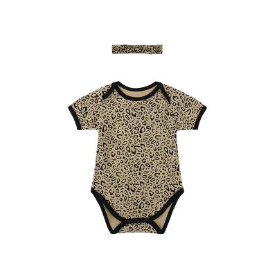 China 2021 Popular Summer Newborn INS Cotton Baby Clothes Leopard Print Baby Boy Girls Onesie Baby Rompers One Piece for sale