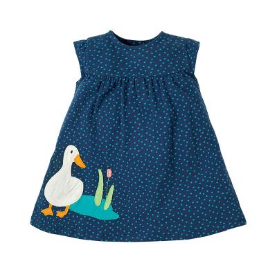 China Newest Wholesale Duck Party Clothes Girl Dress Fashion Design Baby Clothing Summer Breathable Sleeveless Dress for sale