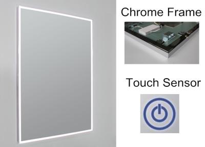 China Illuminated Heated Bathroom Mirror , Touch Light Bathroom Mirror OEM / ODM Available for sale