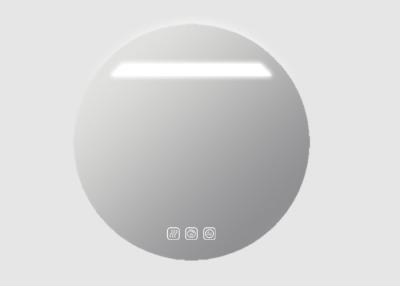 China Luxury Round No Fog Touch Screen Bathroom Mirror Without Frame Water Resistant for sale