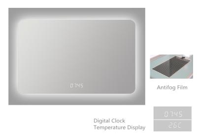 China OEM ODM Heated Fogless Shower Mirror , Custom Led Mirror With Demister Pad for sale