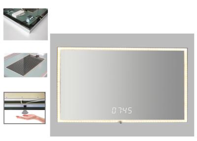 China Rectangle Smart Bathroom Mirror / Single Button LED Touch Screen Mirror for sale